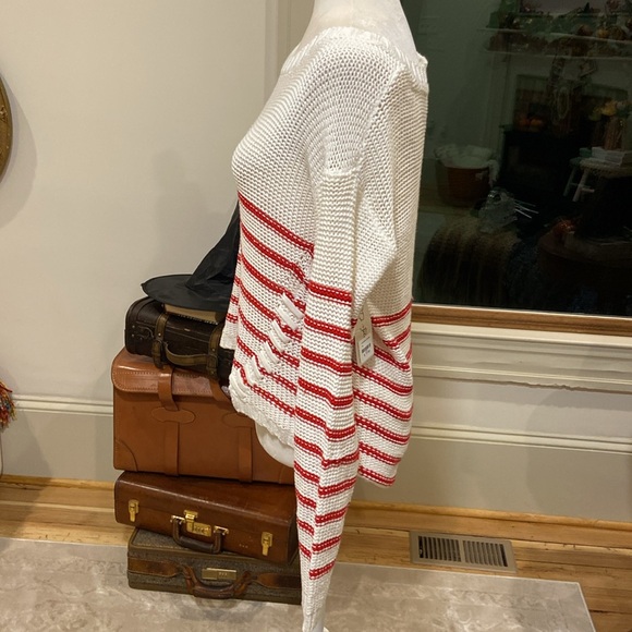NWT Cloth By Rd Style Red/white Cable Knit Sweater Women's Size Medium - Picture 3 of 9